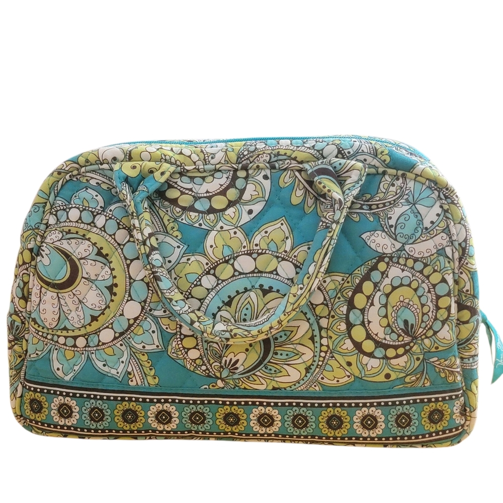 VERA BRADLEY Lola Small Bowler Satchel in Peacock Green Floral & Paisley - Picture 2 of 12